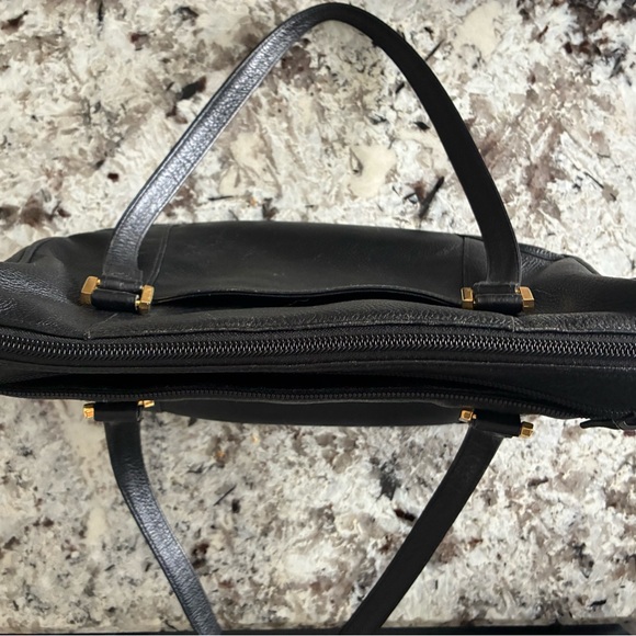 Cellini Black Leather Hand Shoulder Bag Vintage - Picture 3 of 13